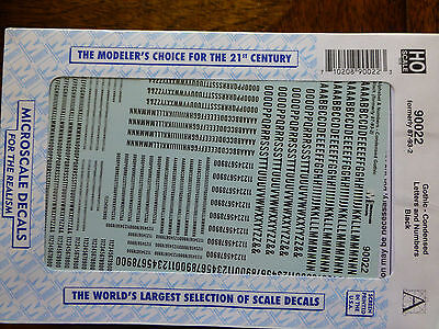 Microscale Decal #90022 Gothic - Condensed Letters and Numbers - Black