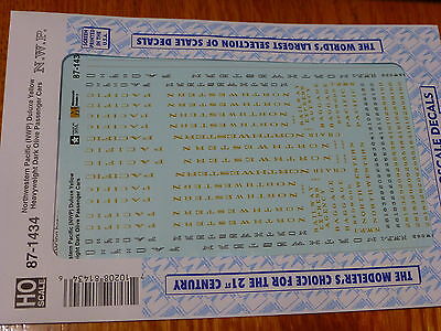 Microscale Decal HO #87-1434 Northwestern Pacific (NWP) Duluxe Yellow