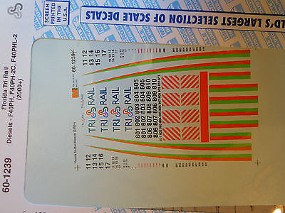 Microscale Decal N #60-1239 Florida Tri-rail Cab & Hood Diesels