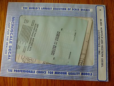 Microscale Decal N #60-554 Norfolk & Western Diesels (1982)-Diesel - White Stri