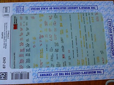 Microscale Decal HO #87-243 Grafitti-Freight Car & Structures Dates:1970s