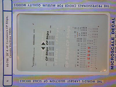 Microscale Decal N #60-756 CP Containers-Container - 20' 40' - CP Ships