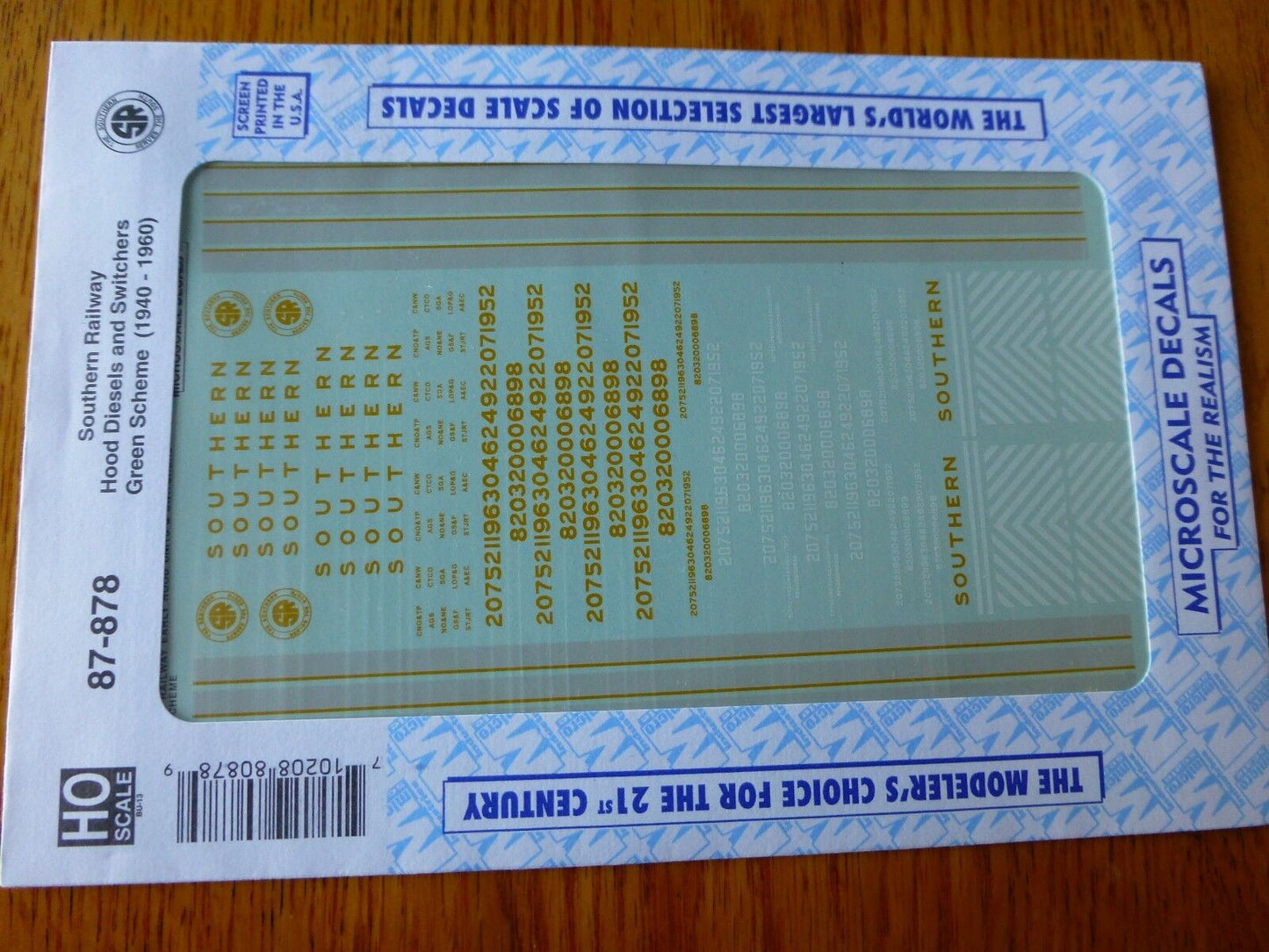 Microscale Decal HO #87-878 Southern Railway Hood Diesels and Switchers (1940-1