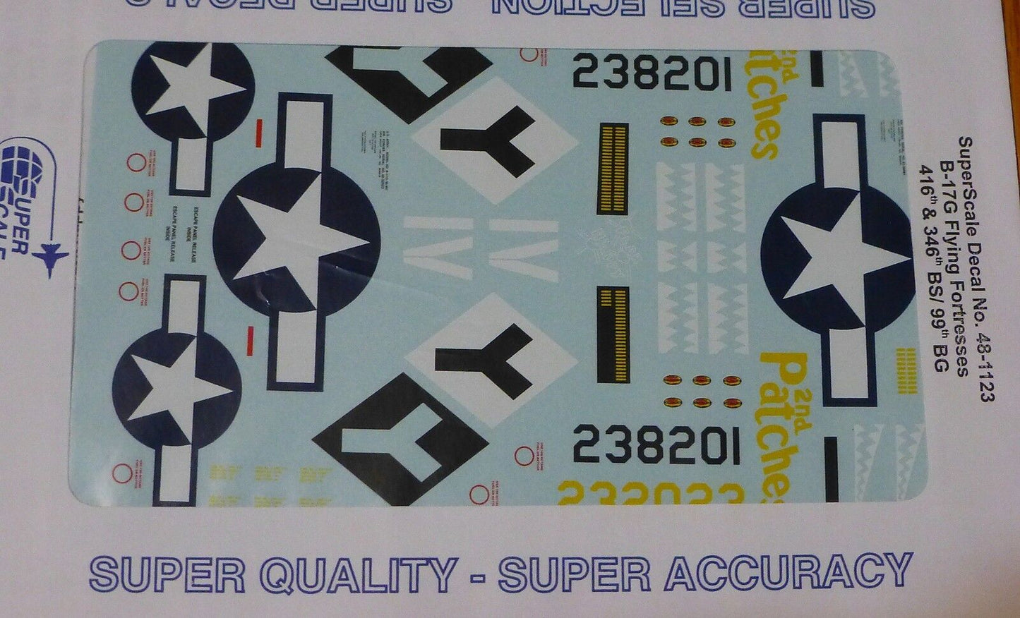 Microscale Decal 1:48 Scale #48-1123 / B-17G Flying Fortresses, 416th & 346th BS