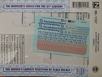 Microscale Decal N #60-1157 Florida East Coast - FEC -- Ex-UP SD40-2 Diesels 200