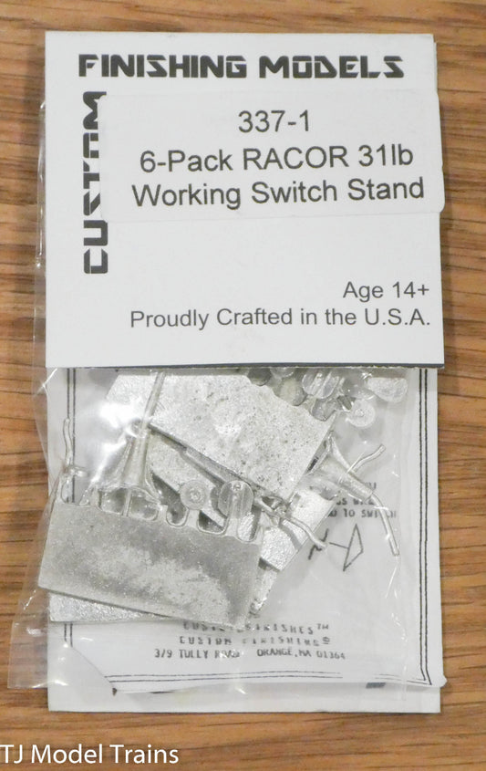 Custom Finishing Models HO #337-1 RACOR 31lb Working Switch Stand (6 pk)