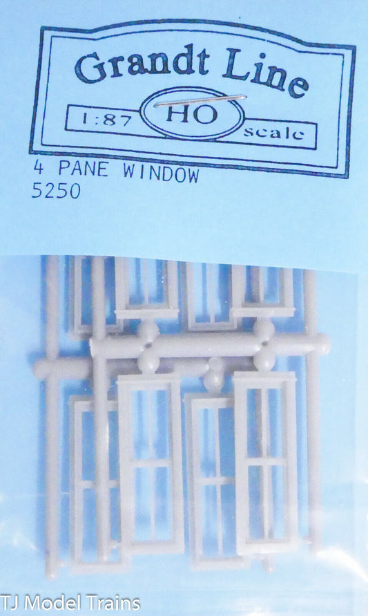 Grandt Line HO #5250 Windows (8) 4-Pane (Plastic Parts) 1:87th