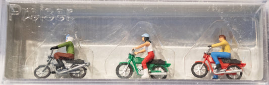 Preiser HO #10126 Recreation & Sports -- Motorbikes w/Riders