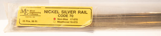 Micro Engineering Company HO #17-070 Code 70 Nickel Silver Rail Only -- Nonweath