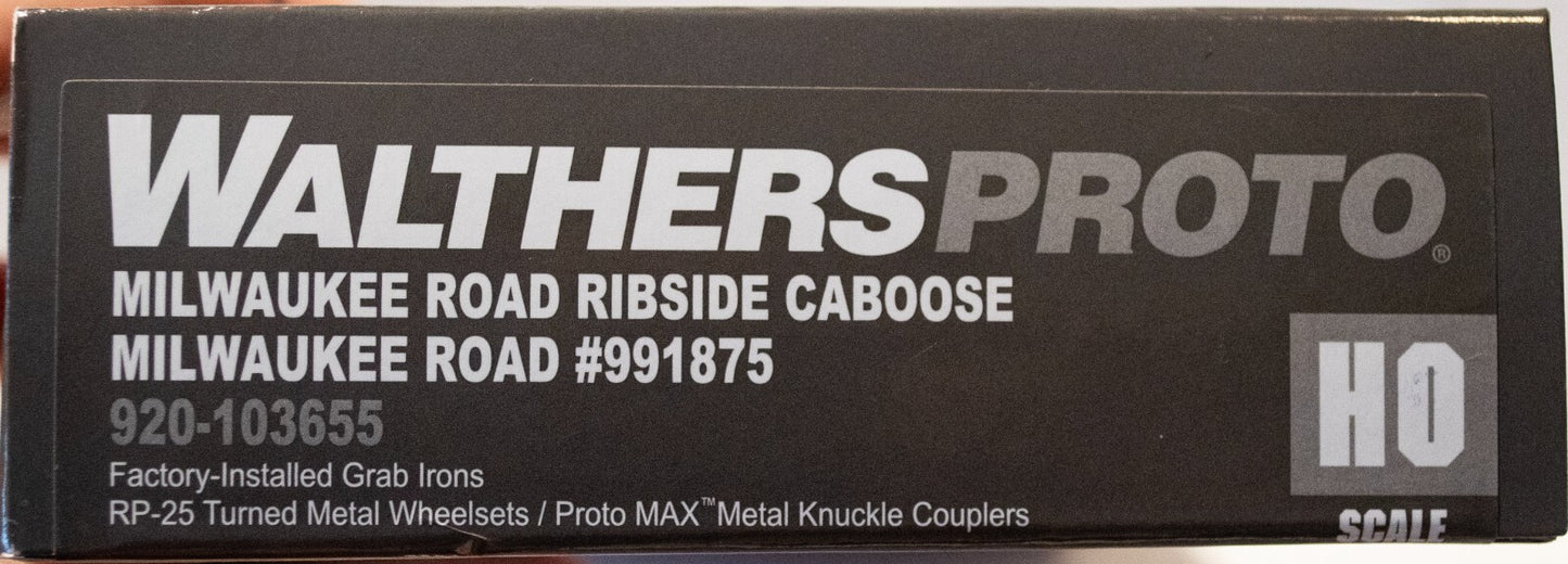 Walthers Proto HO #920-103655 Milwaukee Road Rib Sided Caboose -- Milwaukee Road