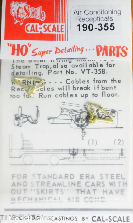 Cal-Scale HO #355 Air Conditioning Receptacles (Brass Castings) 1:87th Scale