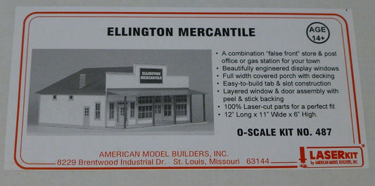 American Model Builders O #487 Ellington Mercantile -- 12 x 11 x 6" / Laser Kit