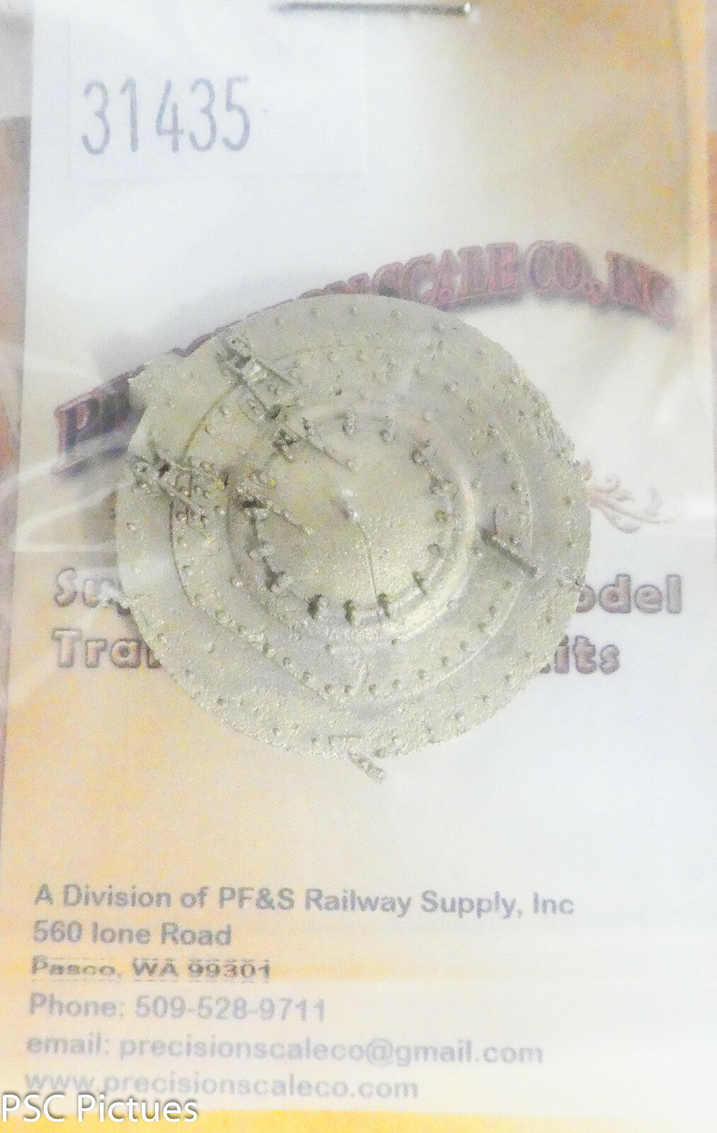 Precision Scale HO #31435 Smokebox Front, 99" Santa Fe (Brass Casting)