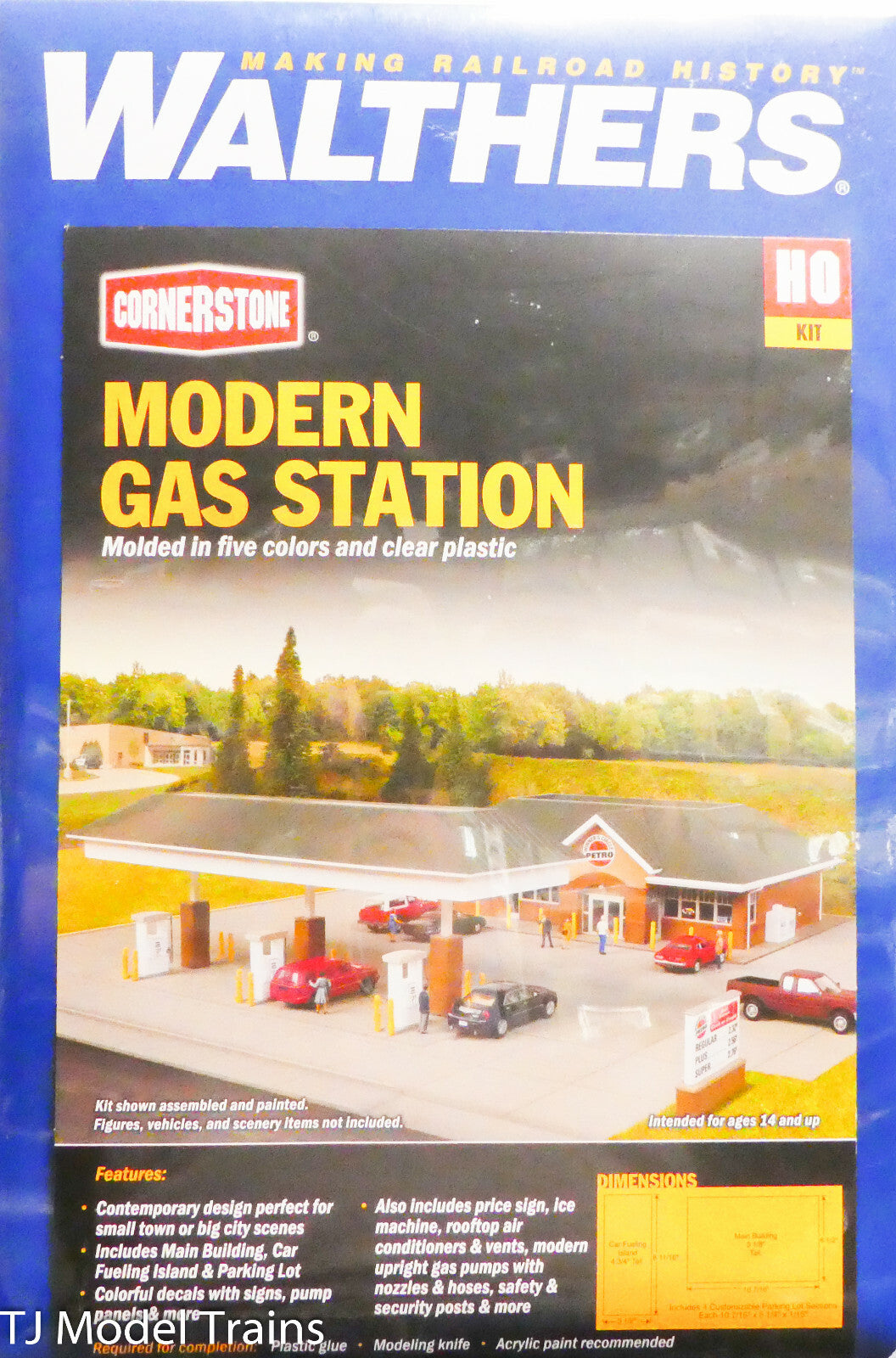 Walthers HO #933-3537 Modern Gas Station / with Gas Island Covered (Plastic Kit)