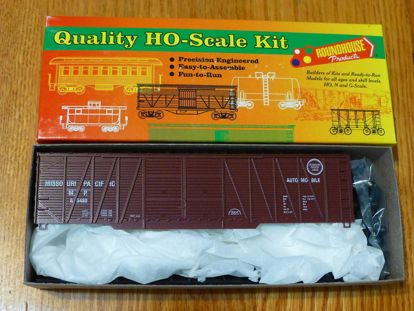 Roundhouse HO #2136 (Rd #85480) Misouri Pacific 50' SS DBL Steel Dr Auto End