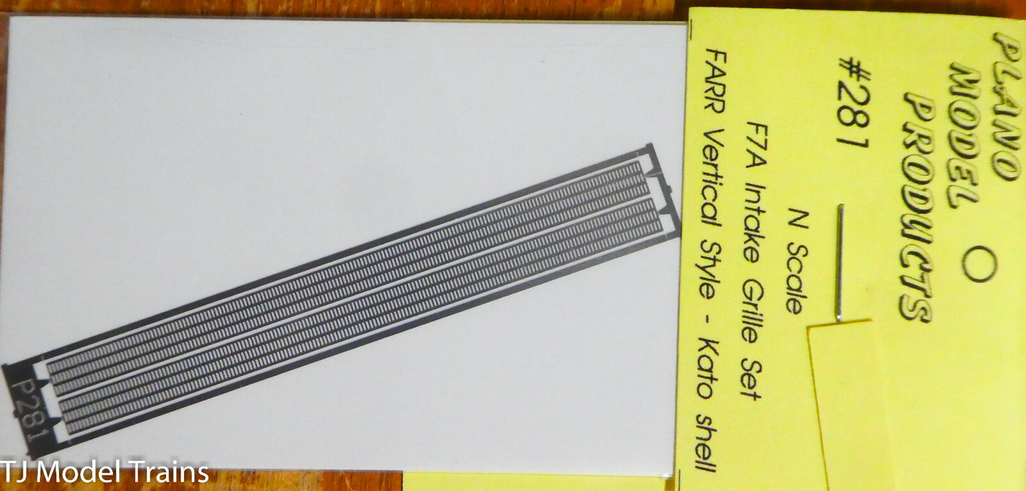 Plano N #281 F7A Intake Grille Set FARR Vertical Style (N Scale) Fits:Kato Shell