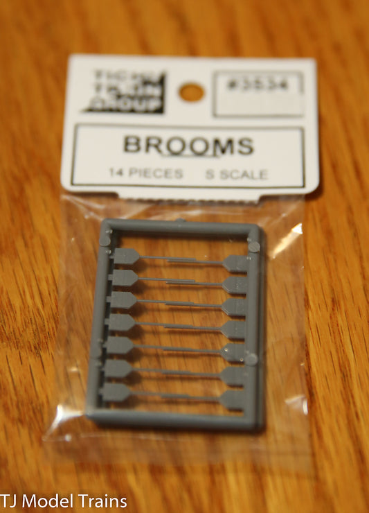 Tichy Train Group #3534 (S Scale) Brooms (14 in pkg) Plastic Parts