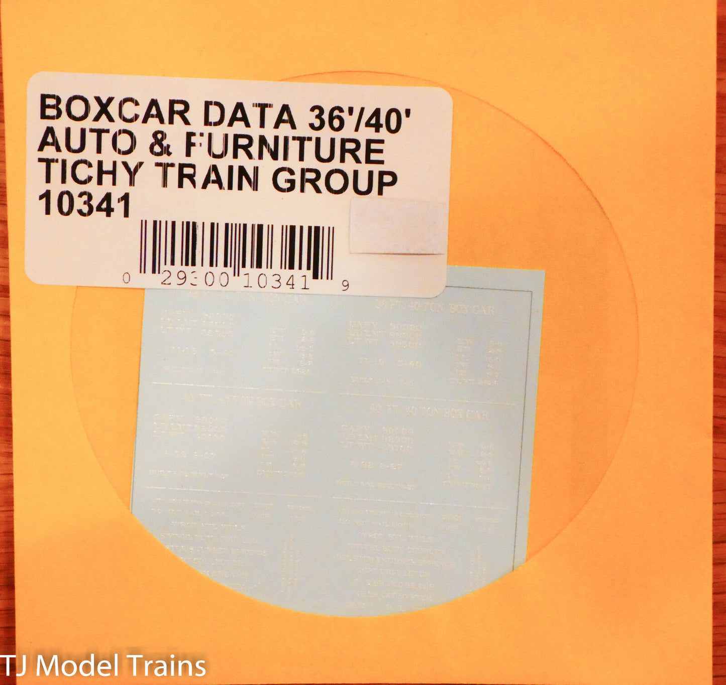 Tichy Train Group HO #10341 Boxcar Data 36'/40', Auto & Furniture  (Decal)