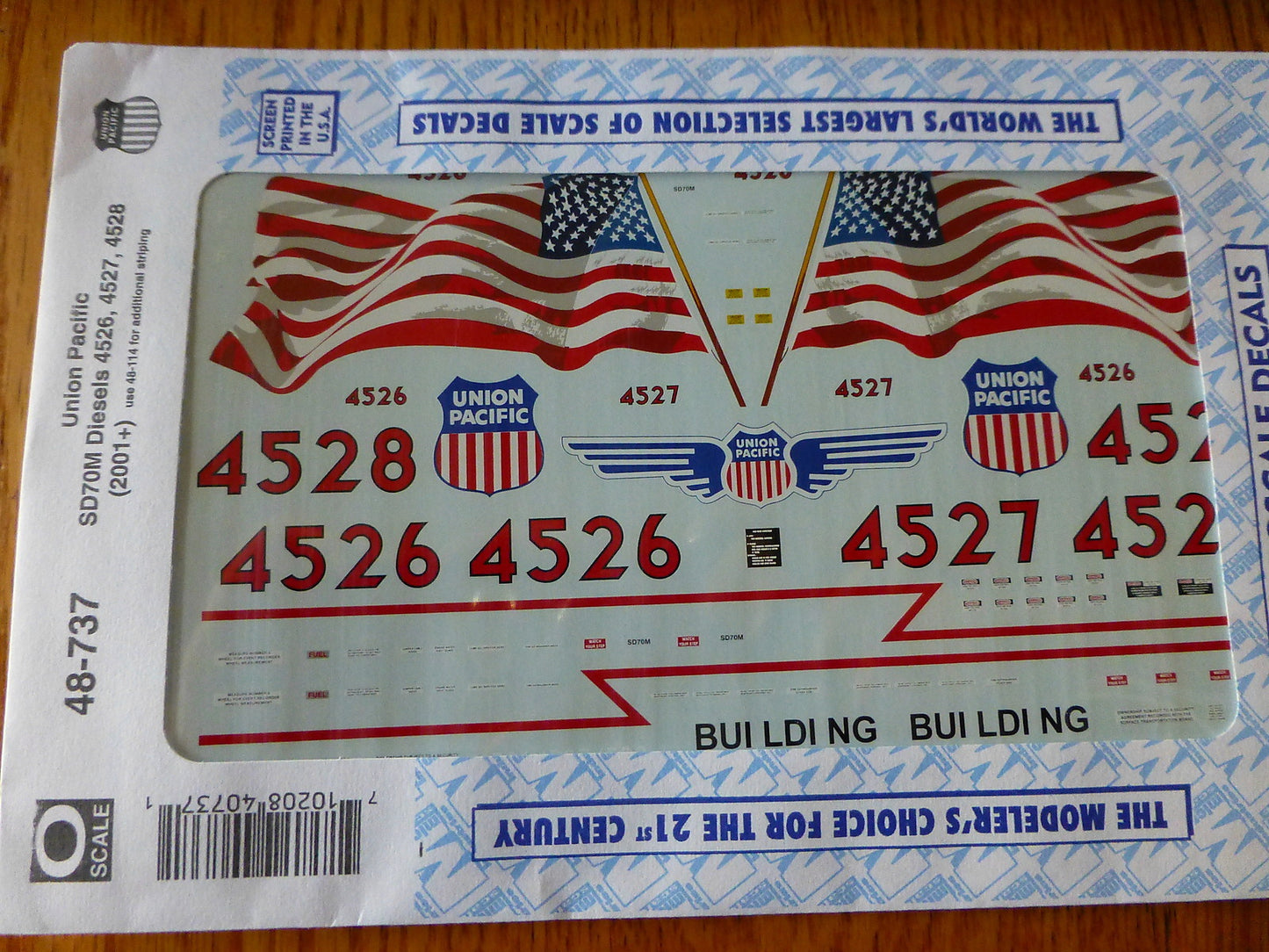 Microscale Decal O #48-737 Union Pacific SD70M Diesels 4526, 4527, 4528