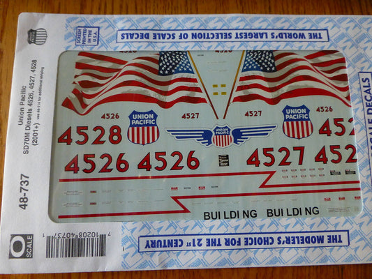 Microscale Decal O #48-737 Union Pacific SD70M Diesels 4526, 4527, 4528