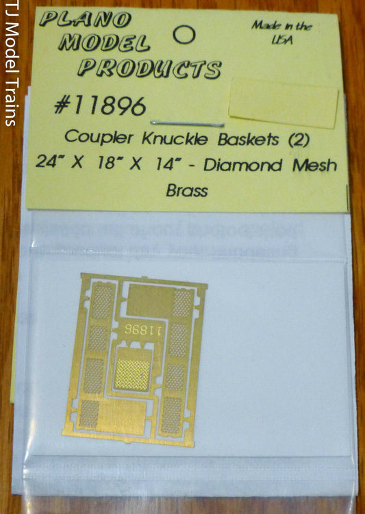 Plano HO #11896 Coupler Knuckle Baskets (2)  24"x18"x14"- Diamond Mesh Brass