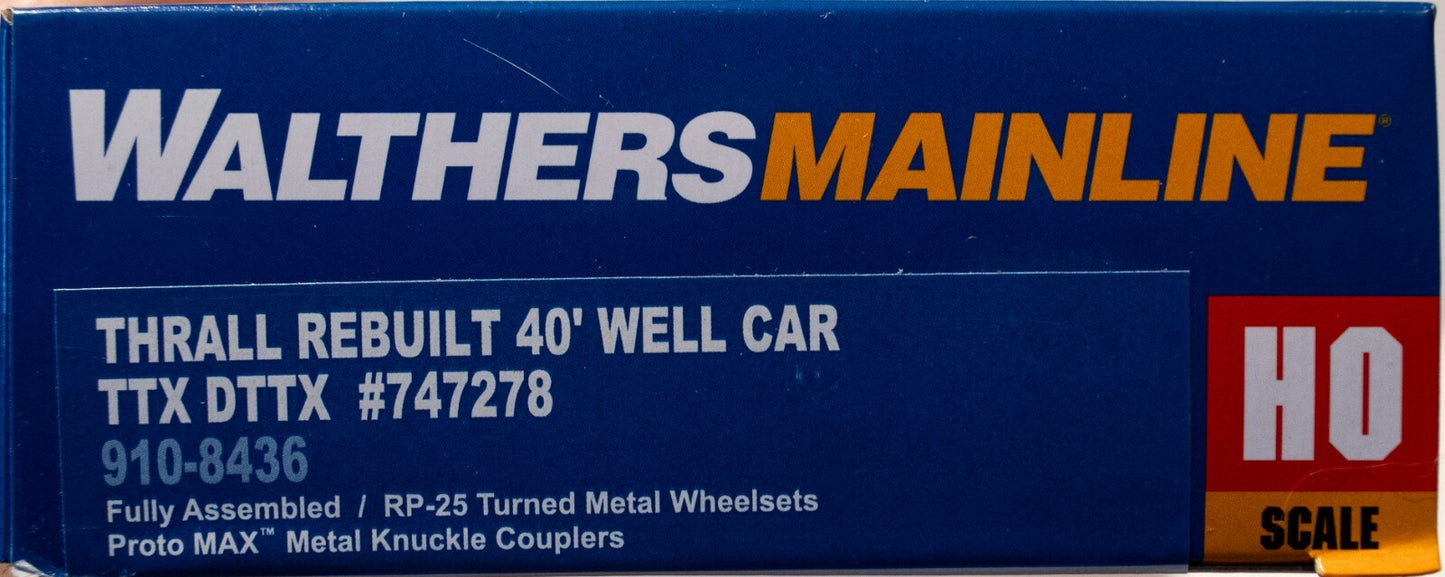 Walthers HO #910-8436 Thrall Rebuilt 40' Well Car - Ready to Run -- TTX DTTX #74