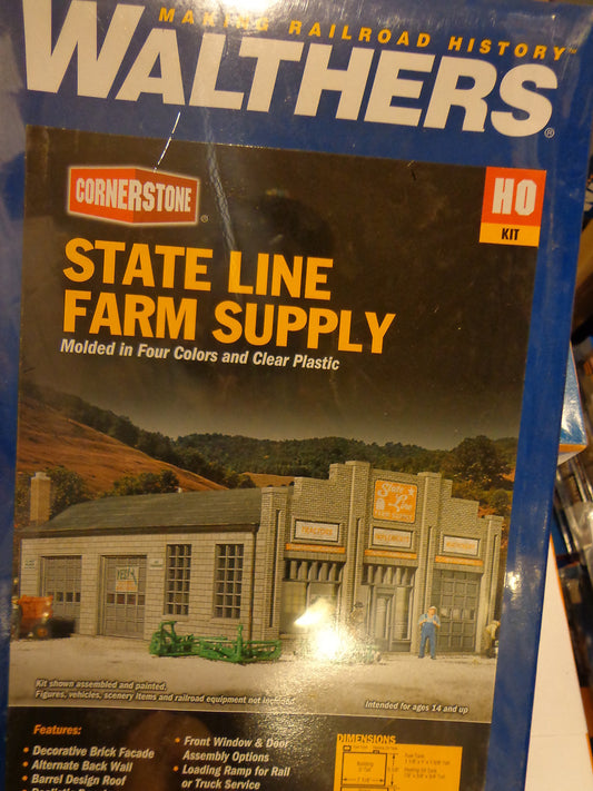 Walthers HO #933-2912 State Line Farm Supply -- Kit - 7-1/4 x 5-3/8 x 3" (Kit)