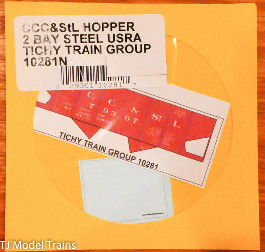 Tichy Train Group Decal #10281N CCC&StL Hopper 2 Bay Steel USRA  (Decal)