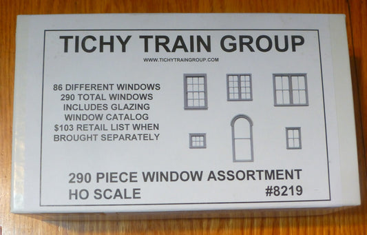 Tichy Train Group HO #8219 Styrene Window Assortment -- 290 Pieces Total