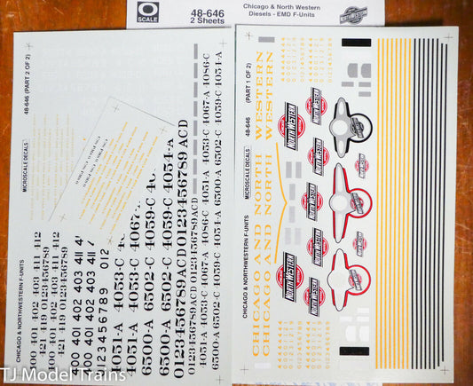 Microscale Decal #48-646 Chicago & North Western (Diesels - EMD F-Units) 1:48th