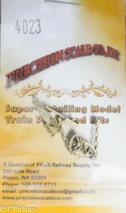 Precision Scale O #4023 Fulcrum, Ajax Brake Rod, w/Chain (Brass Castings)