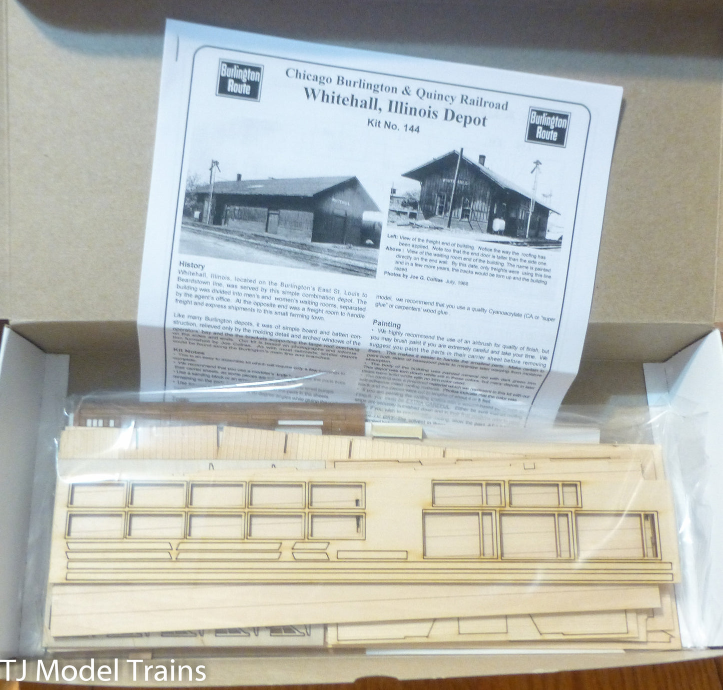 American Model Builders, Inc HO #144 Burlington Route Depot (CB&Q) Laser Kit