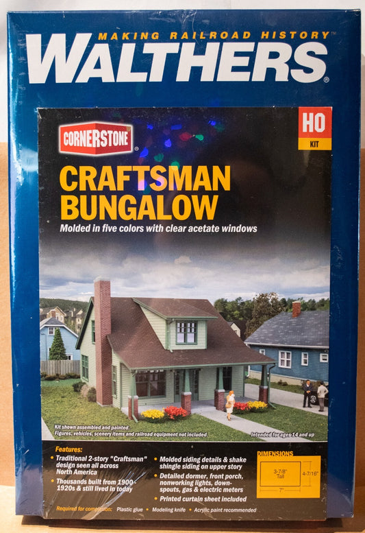 Walthers #933-3797 Craftsman Bungalow -- Kit - 7 x 4-7/16 x 3-7/8" 17.7 x 4.4 x