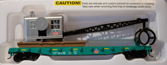 Walthers HO #931-1783 Flatcar with Logging Crane - Ready to Run -- Union Pacific