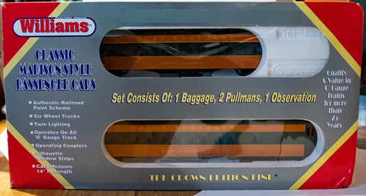 Williams #M1005 Great Northern 60's Madison 4 Car Set Deluxe O Gauge four car Pa