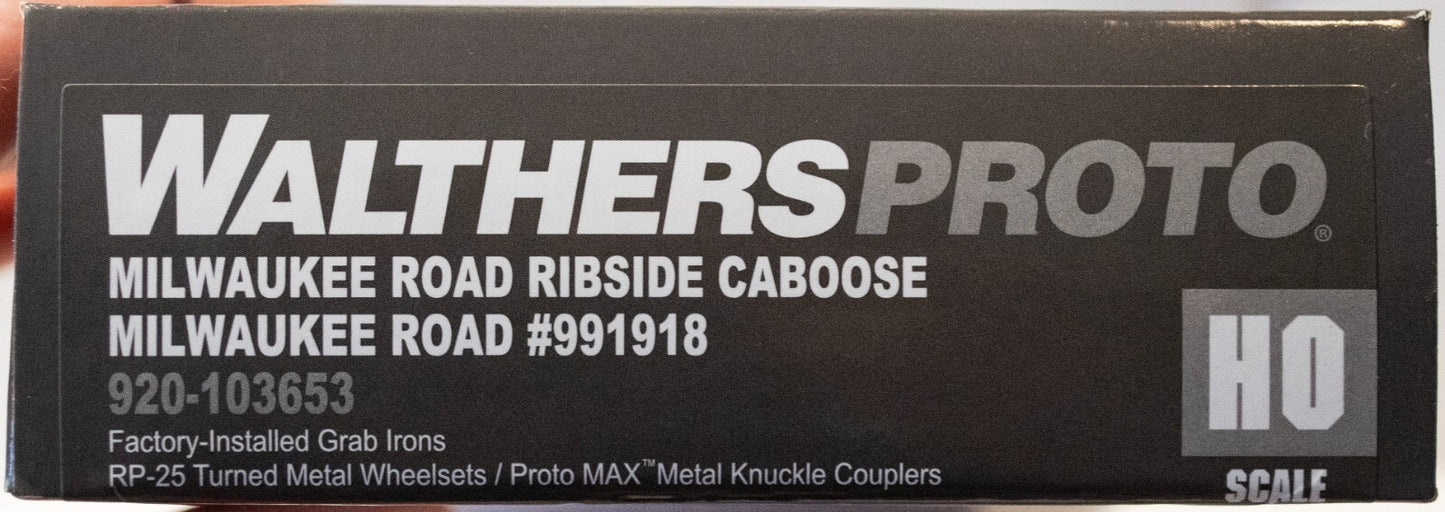 Walthers Proto HO #920-103653 Milwaukee Road Rib Sided Caboose -- Milwaukee Road