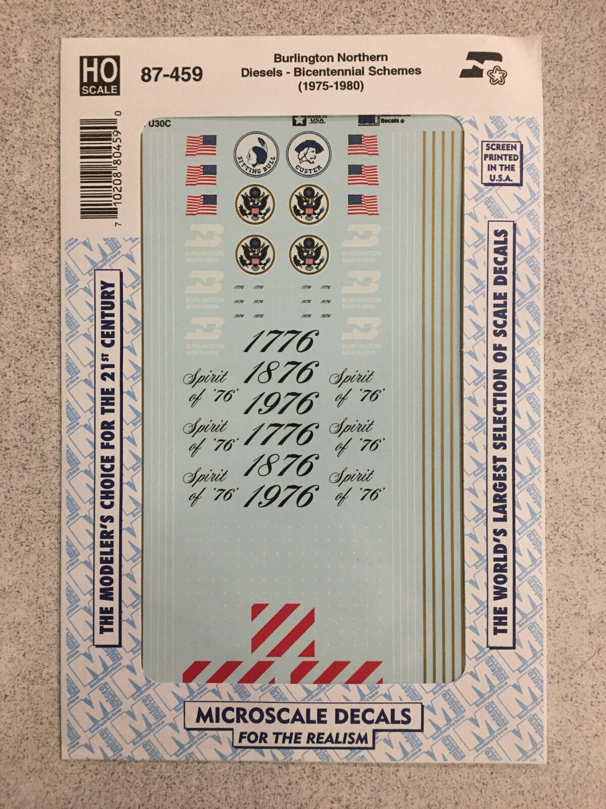 Microscale Decal HO  #87-459 BN Diesels - Bicentennial-"Diesel - SD40-2, SDP40,