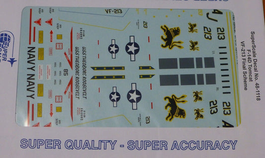 Microscale Decal 1:48 Scale #48-1118 / F-14D Tomcat, VF-213 Final Scheme