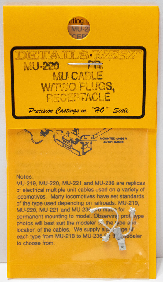 Details West HO #220 MU Cables -- 1 Each Receptacle Double-Plug & Stand