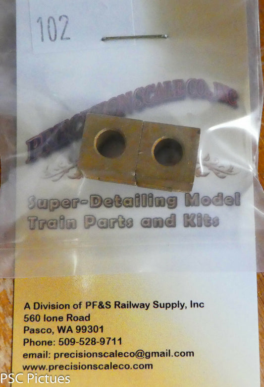 Precision Scale O #102 Journals, 5mm Hole, for: Westside KTM "O" Loco's (Brass)