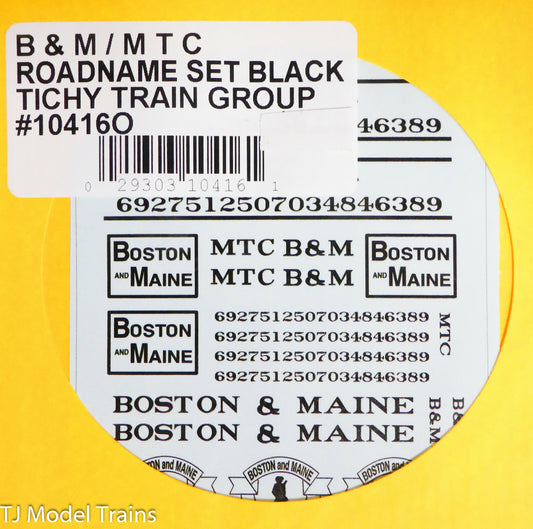 Tichy Train Group O #10416O B&M / MTC Roadname Set Black Lettering (Decal)