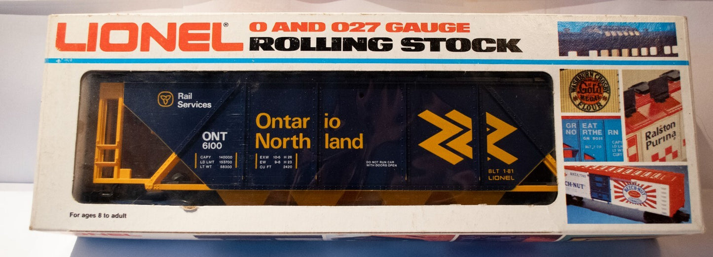 Lionel O Scale  #6-6100 Ontario Northland Covered Hopper