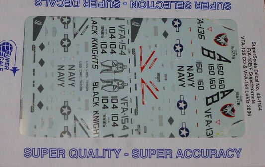 Microscale Decal 1:48 Scale #48-1164 / F/A-18E/F Super Hornets: VFA-136 CO & VFA