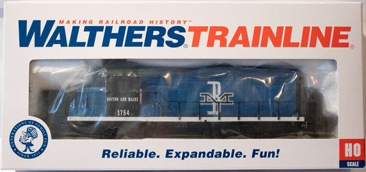 Walthers HO #931-451 EMD GP9M - Standard DC -- Boston & Maine #1754 (blue, black