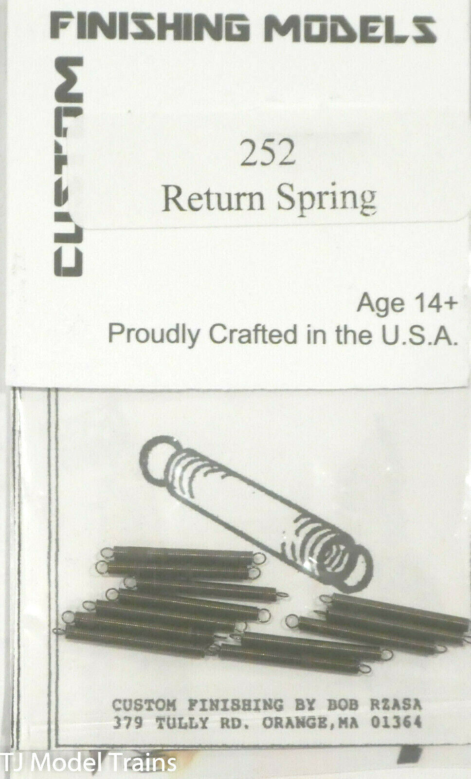 Custom Finishing Models HO #252 Return Springs (Metal Springs)
