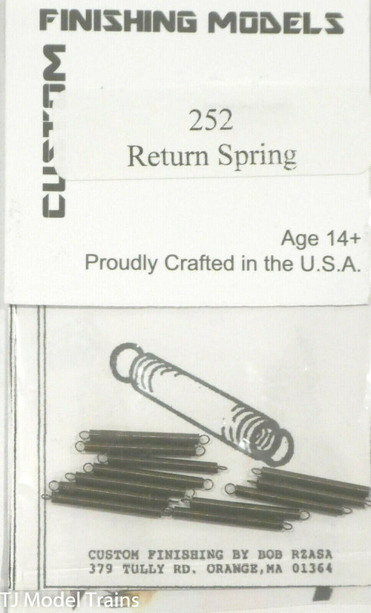 Custom Finishing Models HO #252 Return Springs (Metal Springs)