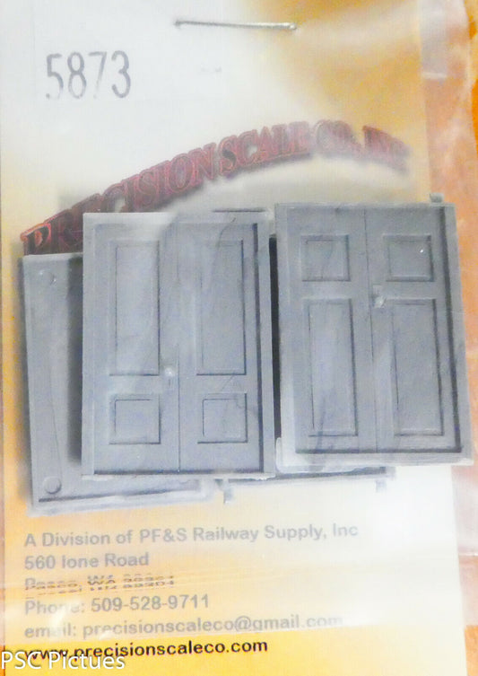 Precision Scale HO #5873 Door w/Frame, Double, 2-Panel Stardard, 54" Plastic