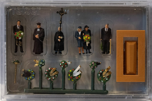 Preiser HO #10519 Pedestrians -- Protestant Funeral pkg(6)