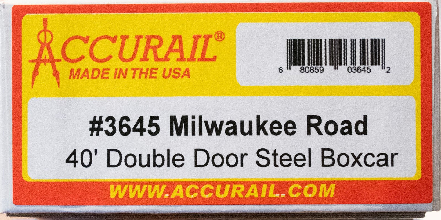 Accurail #3645 AAR 40' Double-Door Boxcar - Kit -- Milwaukee Road #594525 (Boxca