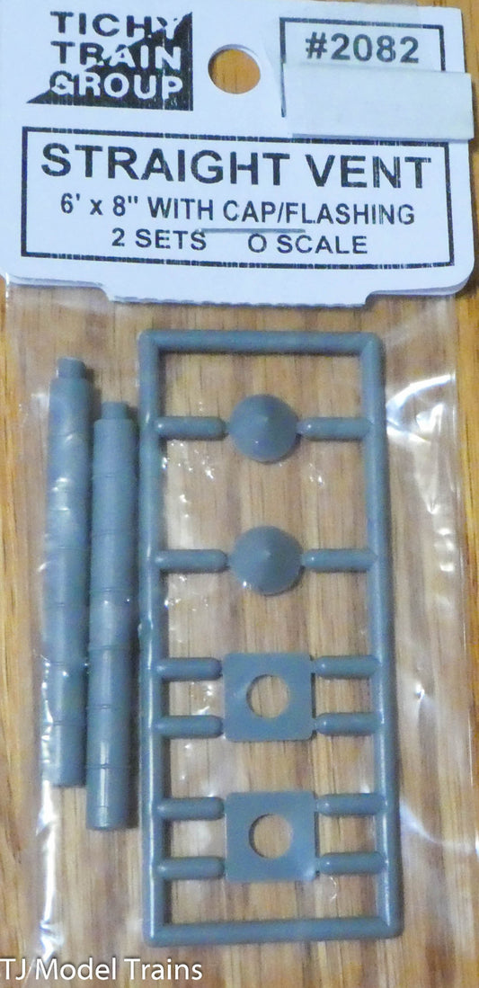 Tichy Train Group #2082 (O Scale) Straight Vent 6'x8" to scale w/Cap/Flashing